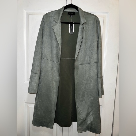 Premise Jackets & Blazers - Women’s Premise Sage Green Suede Like Trench Coat